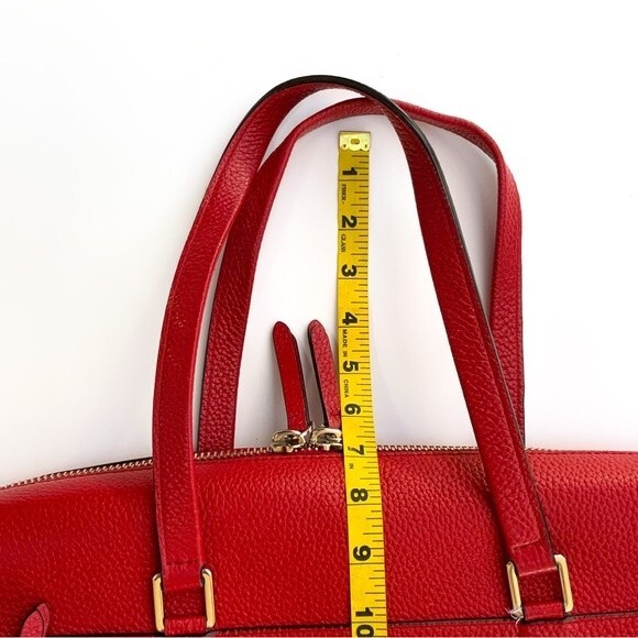 Henri Bendel Red Leather Satchel Briefcase Bag - Picture 10 of 16